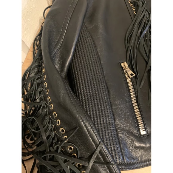 Balmain Paris Genuine Lamb Skin Biker Leather Jacket Size 42 FR - Picture 6 of 10